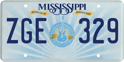 MS license plate ZGE329
