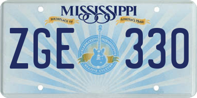 MS license plate ZGE330