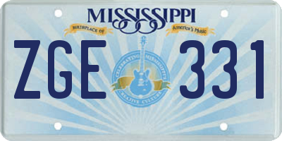 MS license plate ZGE331