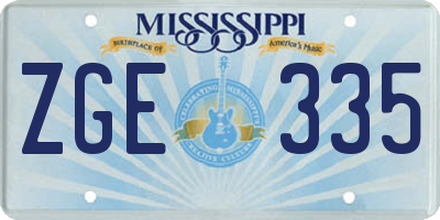 MS license plate ZGE335