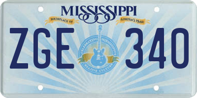 MS license plate ZGE340