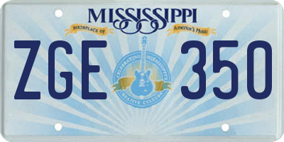 MS license plate ZGE350