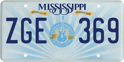 MS license plate ZGE369