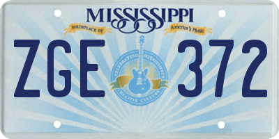 MS license plate ZGE372