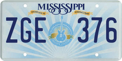 MS license plate ZGE376