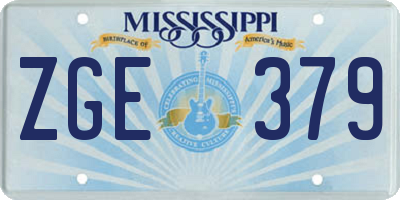 MS license plate ZGE379