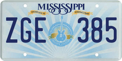MS license plate ZGE385