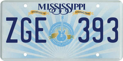 MS license plate ZGE393
