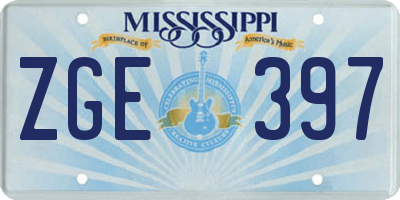 MS license plate ZGE397