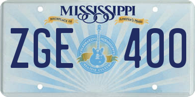 MS license plate ZGE400
