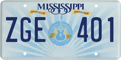 MS license plate ZGE401