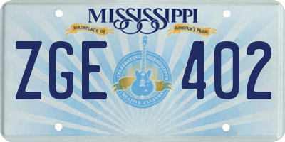 MS license plate ZGE402