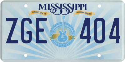 MS license plate ZGE404