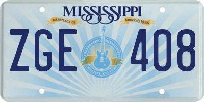 MS license plate ZGE408