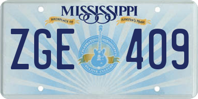 MS license plate ZGE409
