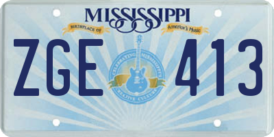 MS license plate ZGE413