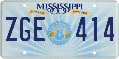 MS license plate ZGE414