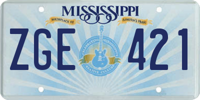 MS license plate ZGE421