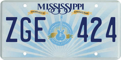 MS license plate ZGE424
