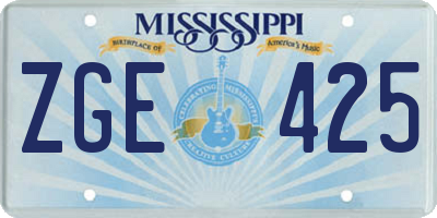 MS license plate ZGE425