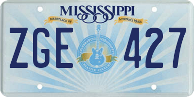 MS license plate ZGE427