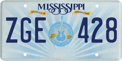 MS license plate ZGE428
