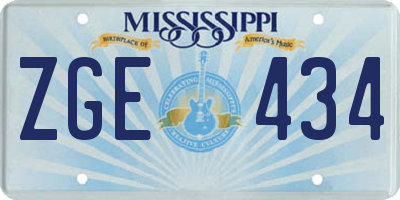 MS license plate ZGE434
