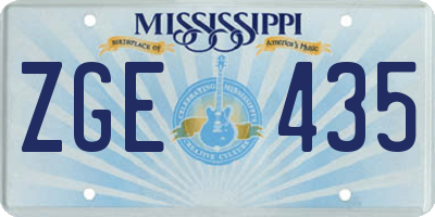 MS license plate ZGE435