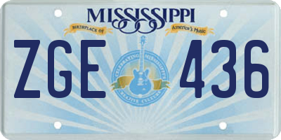 MS license plate ZGE436