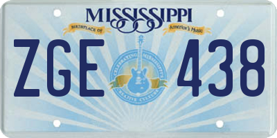 MS license plate ZGE438