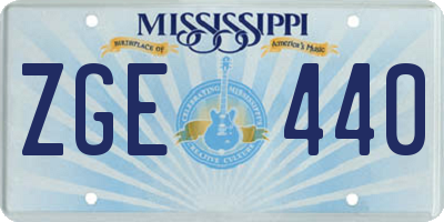 MS license plate ZGE440
