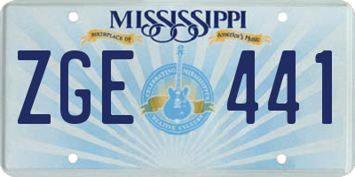 MS license plate ZGE441