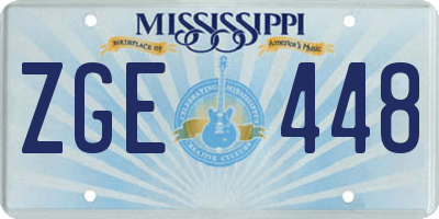 MS license plate ZGE448