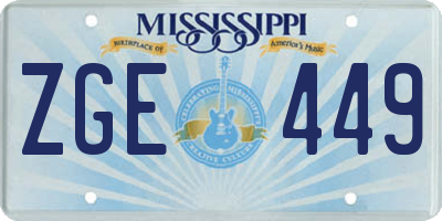 MS license plate ZGE449