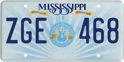 MS license plate ZGE468