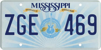 MS license plate ZGE469
