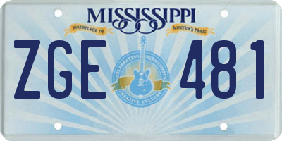 MS license plate ZGE481
