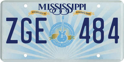 MS license plate ZGE484