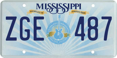 MS license plate ZGE487