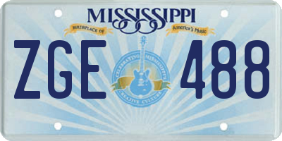 MS license plate ZGE488