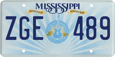 MS license plate ZGE489