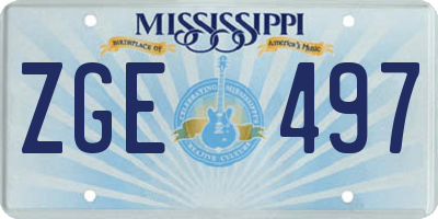 MS license plate ZGE497