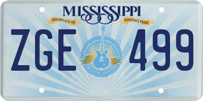 MS license plate ZGE499