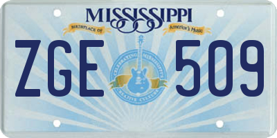 MS license plate ZGE509