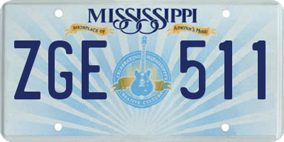 MS license plate ZGE511