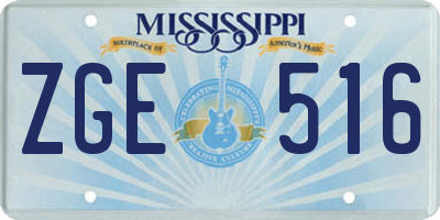 MS license plate ZGE516