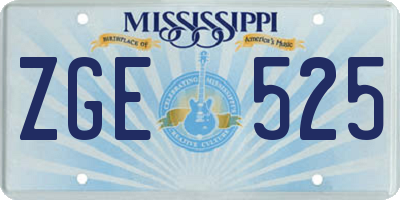 MS license plate ZGE525