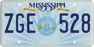 MS license plate ZGE528