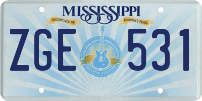 MS license plate ZGE531