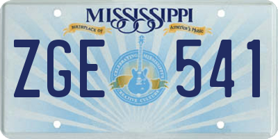 MS license plate ZGE541